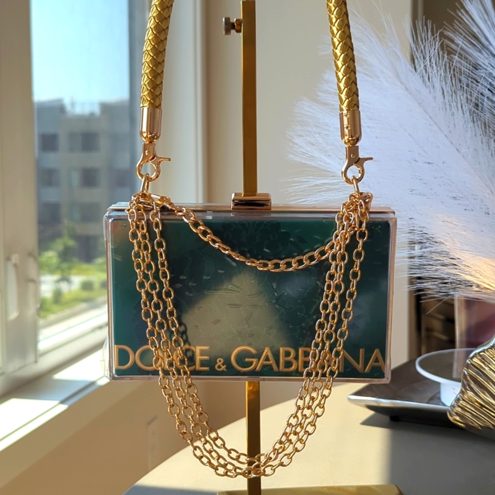 Dolce & Gabbana Paper Shopping Bag Upcycled Novelty Clutch